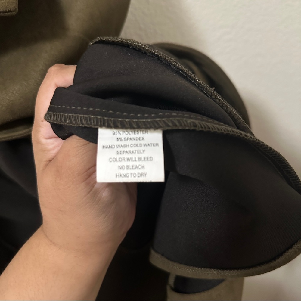 Fashion Nova Always‎ in the Go Faux Suede Jacket Olive Sz Large - Picture 10 of 11